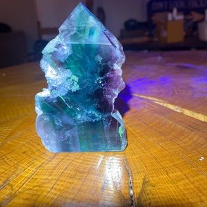 Rainbow 🌈 flourite slab geode tower